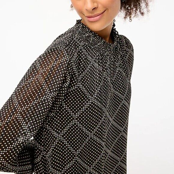 J.‎ Crew Women's Ruffle Tiered Midi Dress Elegant Party Plaid Black $118 - Picture 4 of 5